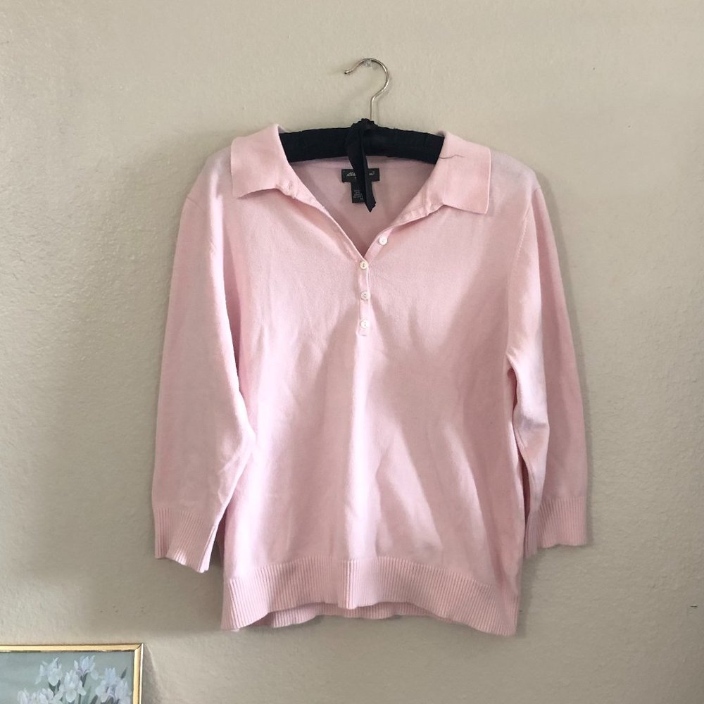 Eddie Bauer academia henley light pink long sleeve